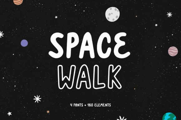 Space Walk Font: A Playful Display Typeface for Digital Designers